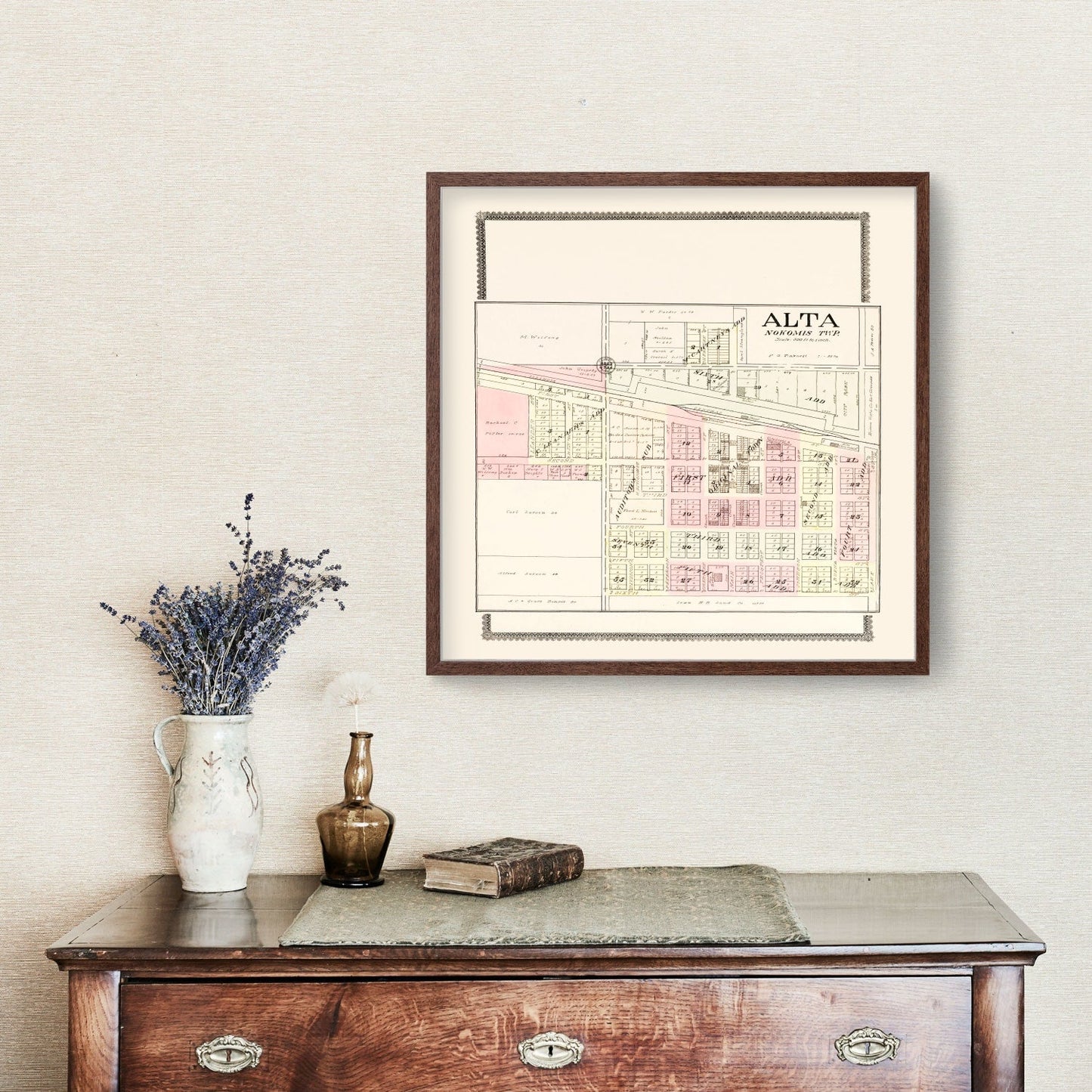 Vintage Map of Alta, Iowa 1908