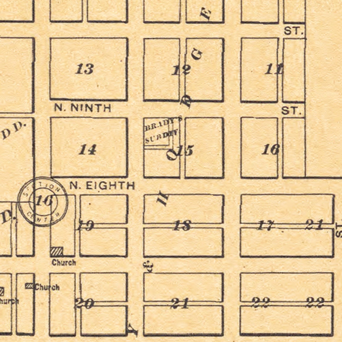 Vintage Map of Abilene, Kansas 1909