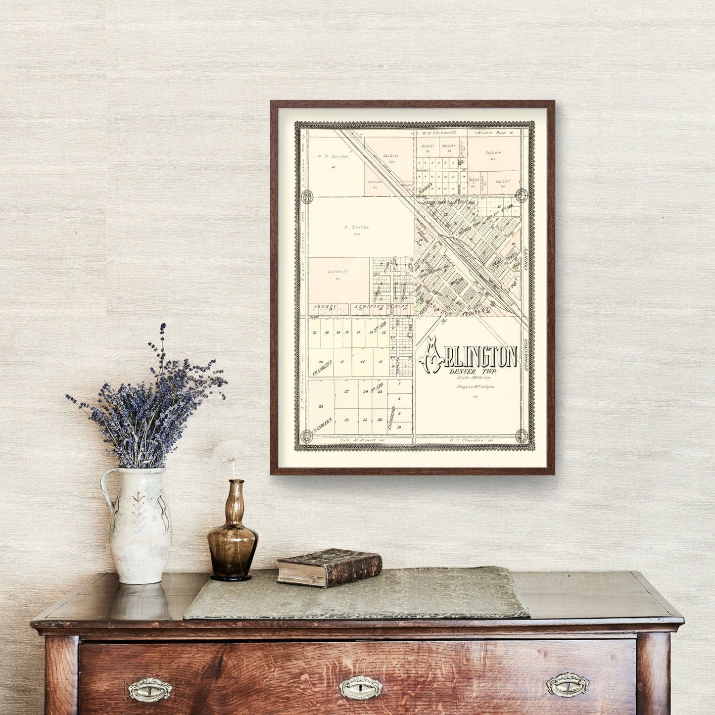 Vintage Map of Arlington, South Dakota 1909