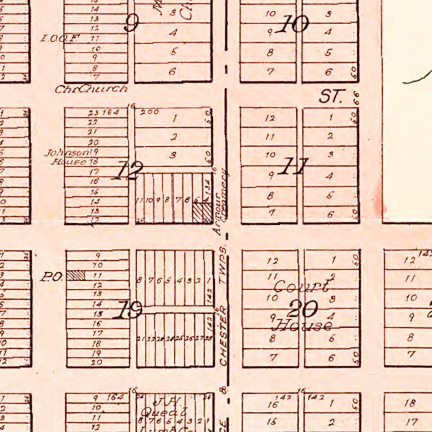 Vintage Map of Armour, South Dakota 1909