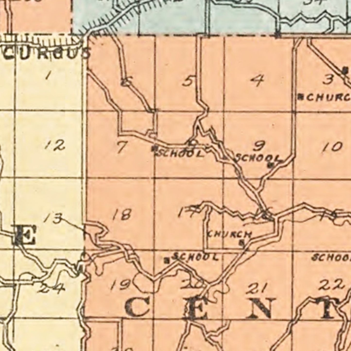 Vintage Map of Allamakee County, Iowa 1917