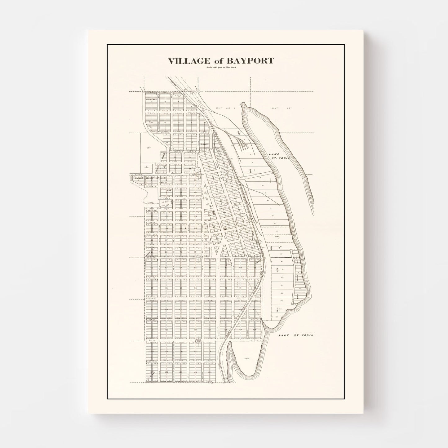 Vintage Map of Bayport, Minnesota 1938