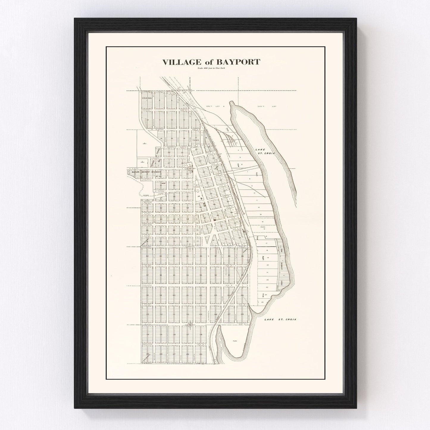 Vintage Map of Bayport, Minnesota 1938
