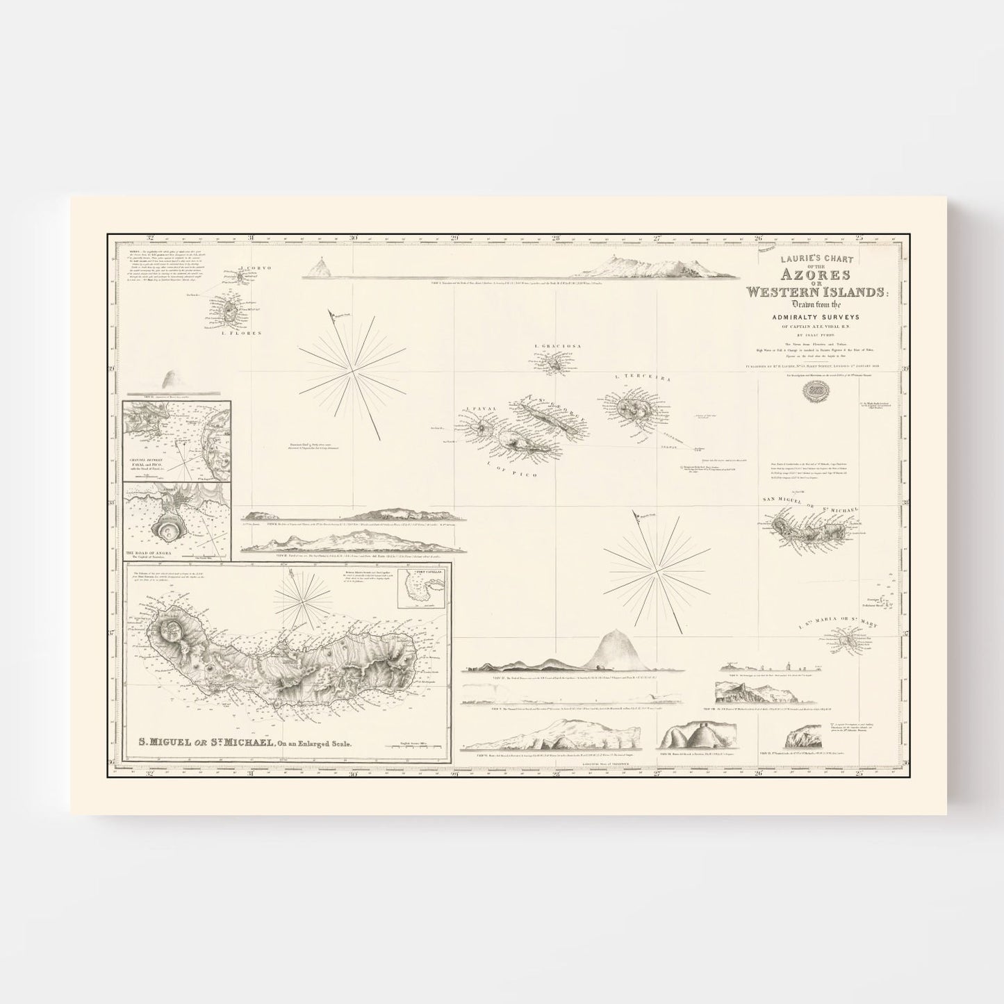 Vintage Azores Map 1859