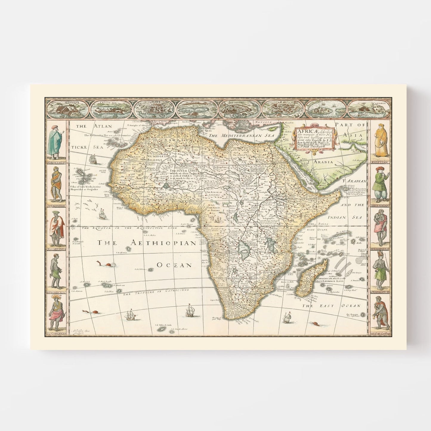 Vintage Africa Map 1626