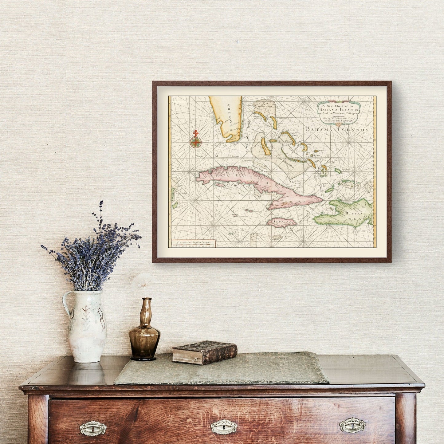 Vintage Bahamas Map 1737