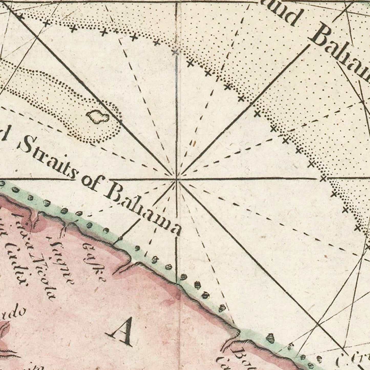 Vintage Bahamas Map 1737