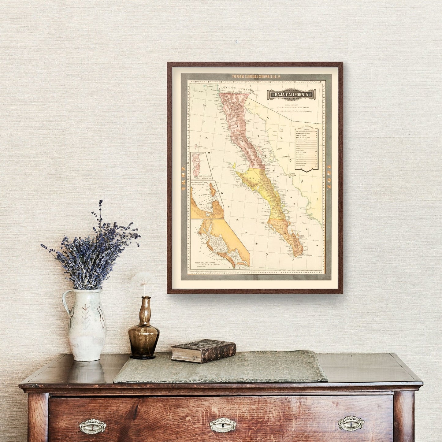 Vintage Baja California Map 1897