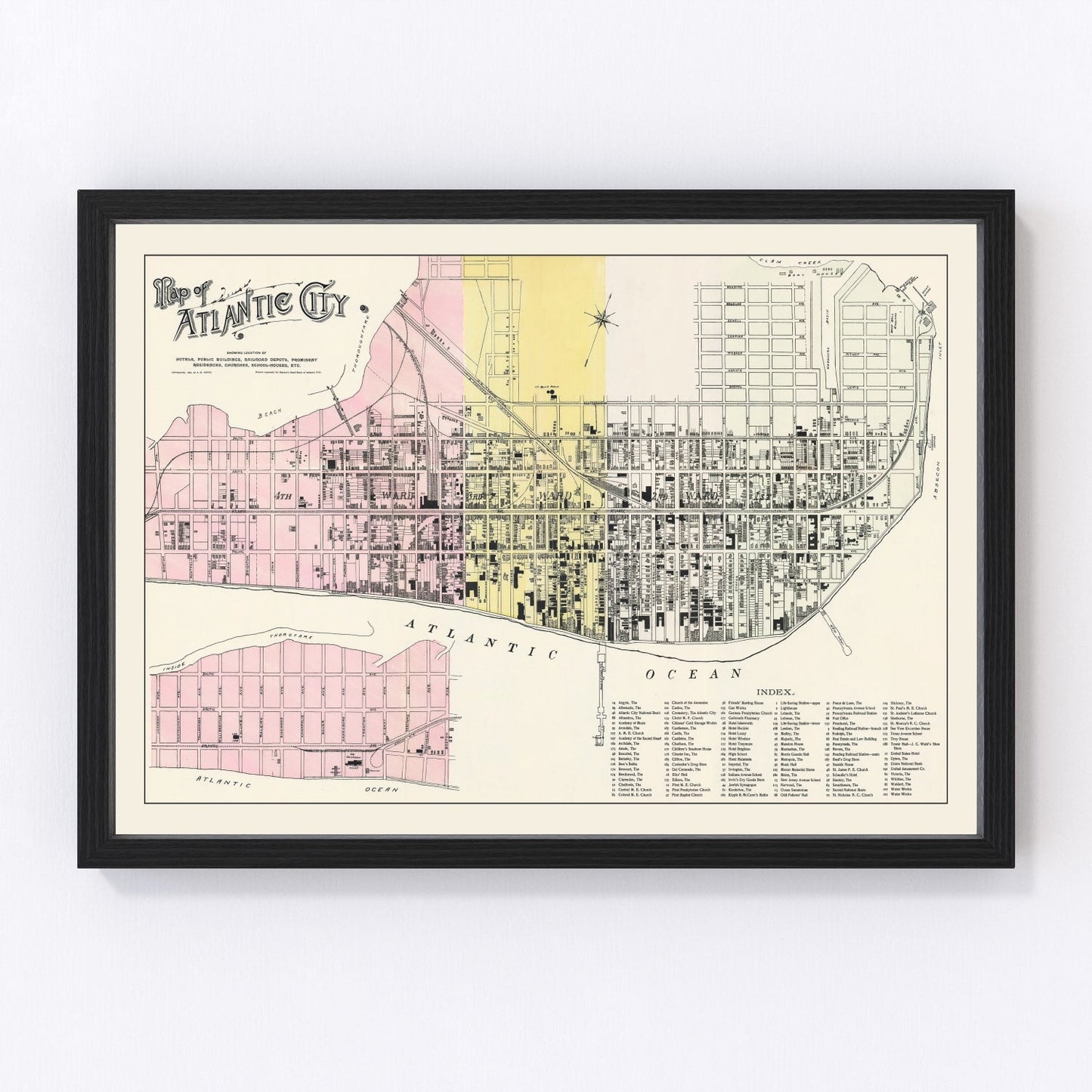 Vintage Map of Atlantic City, New Jersey 1895