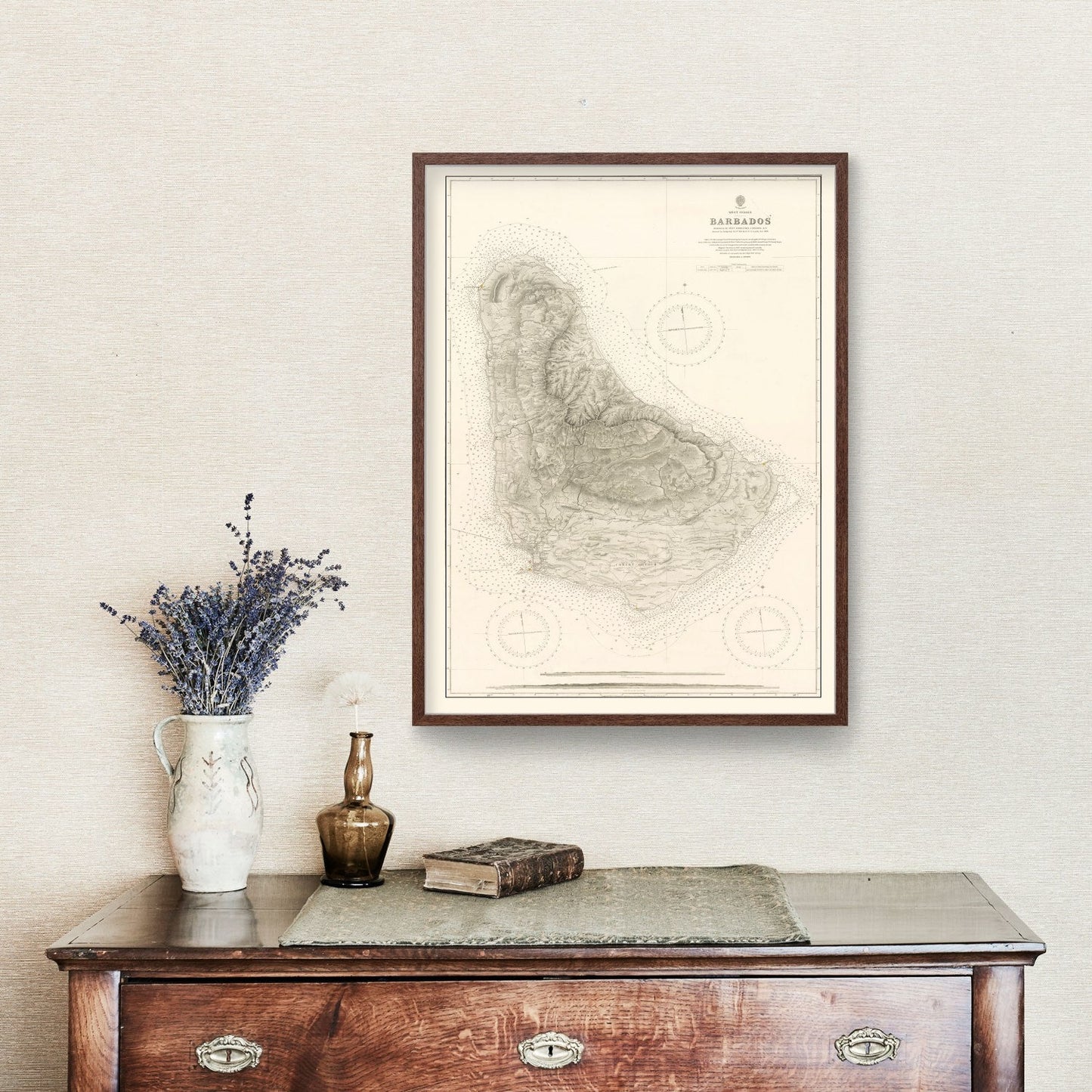 Vintage Barbados Nautical Map 1927