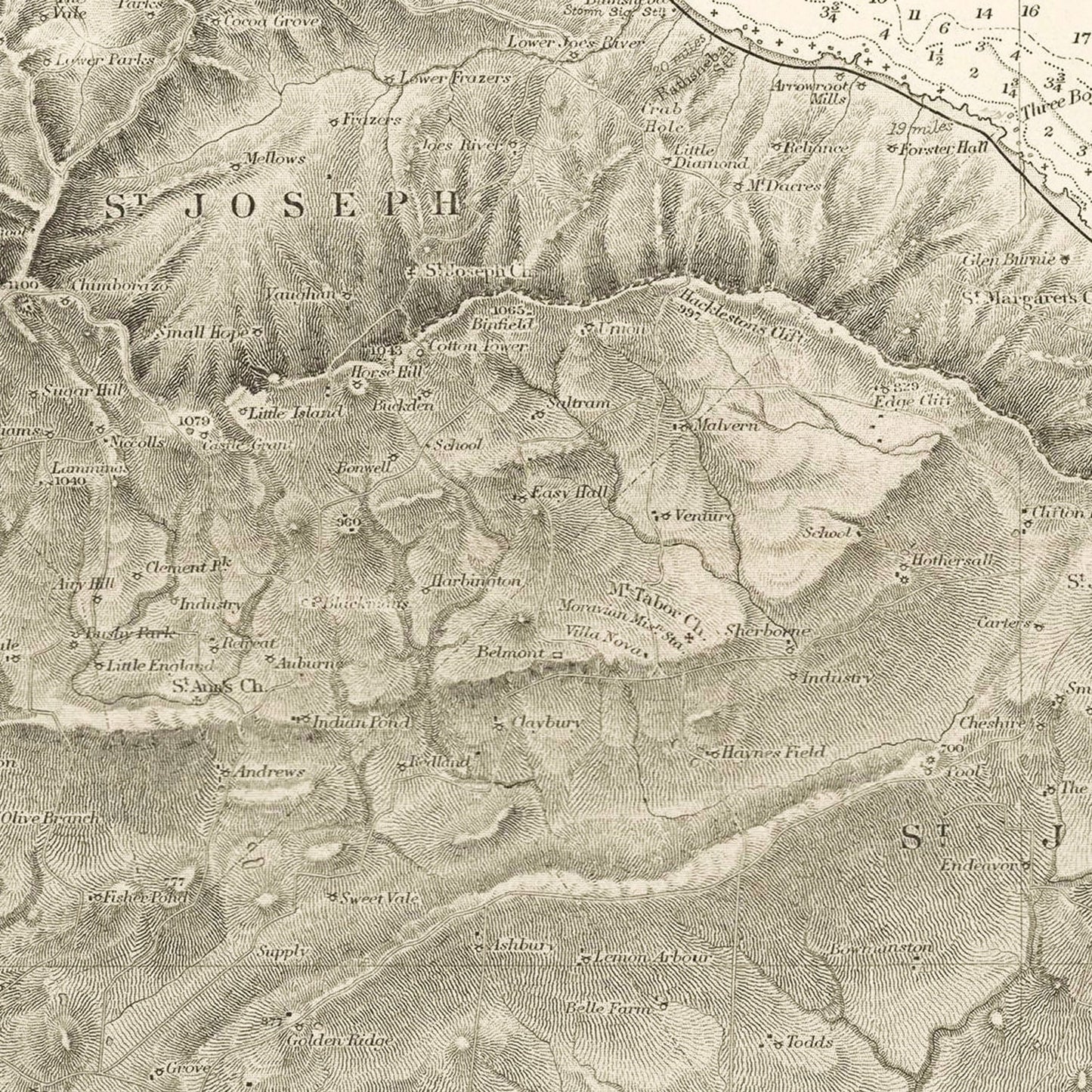 Vintage Barbados Nautical Map 1927