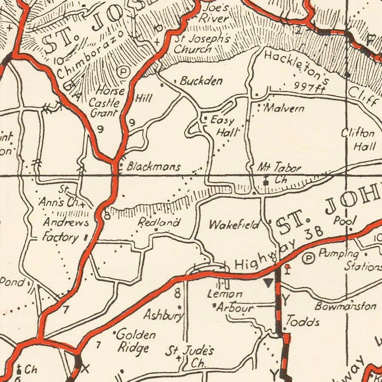 Vintage Map of Barbados 1956