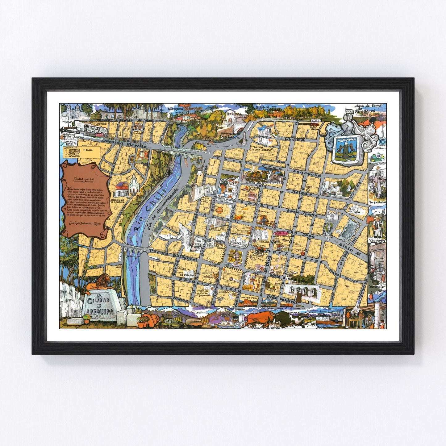 Vintage Map of Arequipa, Peru 1975