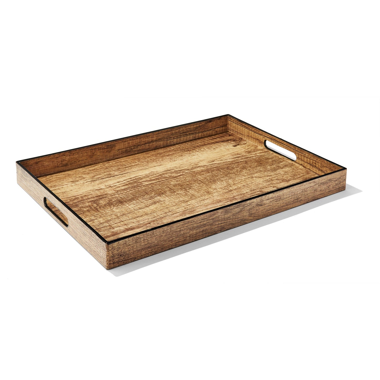 Poplar Finish Tray with Black Rim