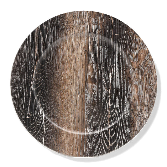 Walnut Finish Charger Plates set of 12