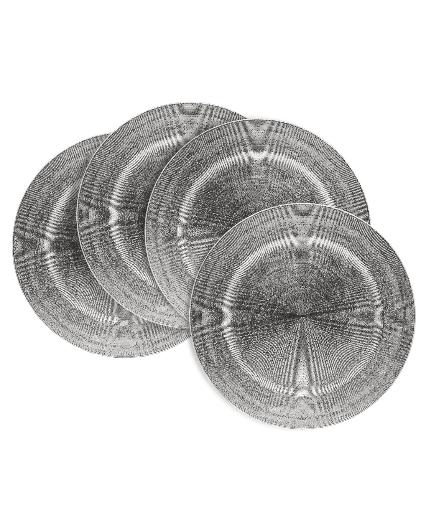 Dazzle Silver Electroplated Charger Set of 4 13"D