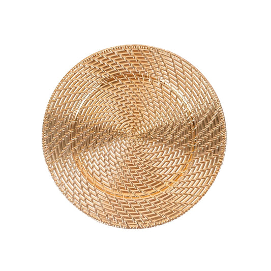 Aurelie Gold Plated Set of 4 Charger Plates 13"D