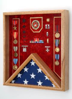 Flag Display case Combo Awards , Shadow Box for 5x9.5 flag display case