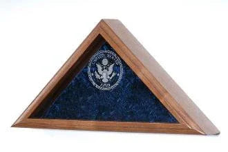 Burial Military Flag Display Case, Shadow Box - Oak