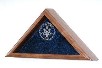 US Navy Flag Display Case - Mahogany