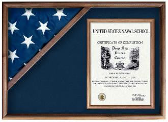 Large Case for Certificate for 5x9.5 flag - Walnut