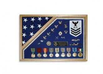Military Shadow Box 18x24 (Outside dimensions), Holds up to a 3'x5' flag