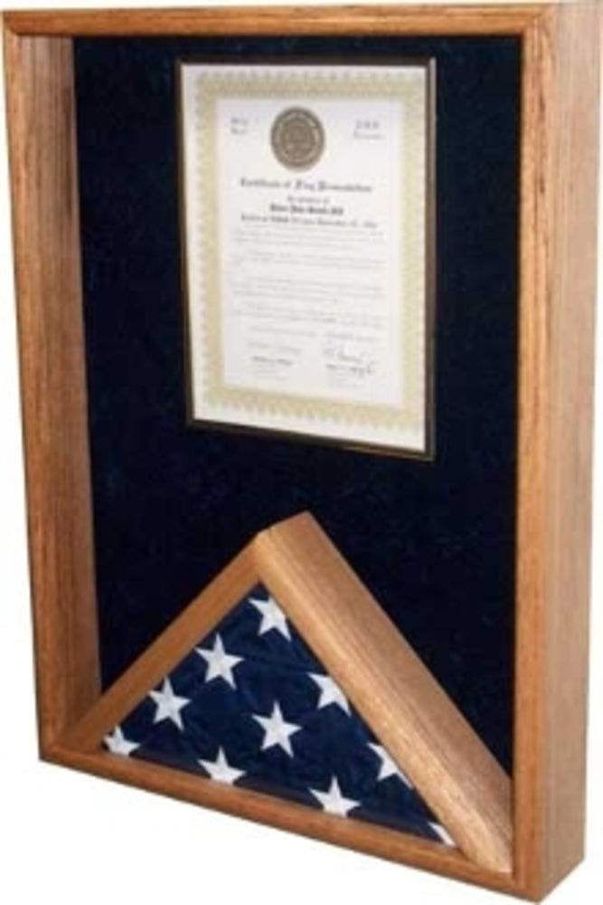 Certificate Holder, Flag Display Case - Oak