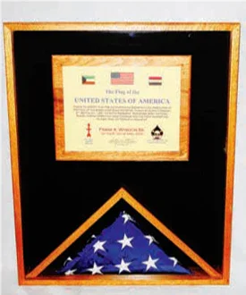 Large Military Flag and Medal Display Case -Shadow Box available in Navy Blue, Army Green