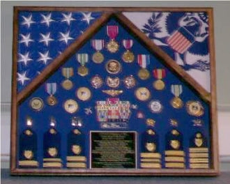 Army 2 Flag Shadow case, 2 Flag Army flag display case.