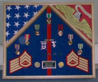 Army 2 Flag Shadow Box/Display Case.
