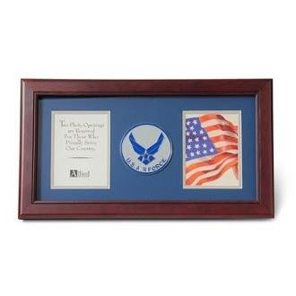 Air Force Medallion Double Picture Frame 4 X 6 Shadow case