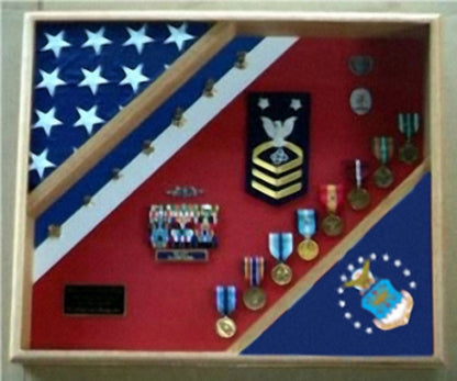 Air Force Retirement Gift, USAF Flag Shadow Box, USAF display.