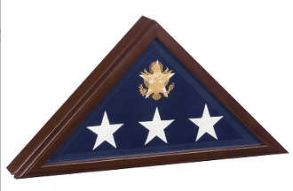 Open Front Flag Display Case,for Casket Flag - Cherry Wood.
