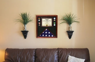 Flag Document Display Case, Wood, Made By Veterans