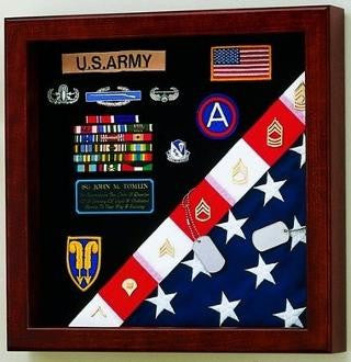 Burial Flag Medals Display case American Made - 3'x5'