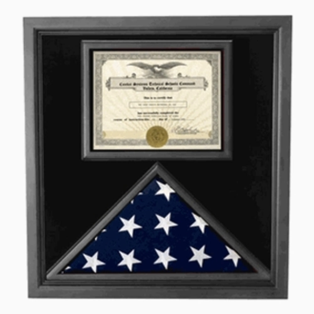 Flag and Certificate Case Black Frame, American Made.
