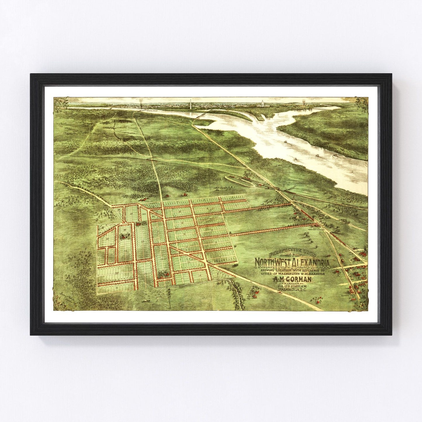 Vintage Map of Alexandria, Virginia 1890