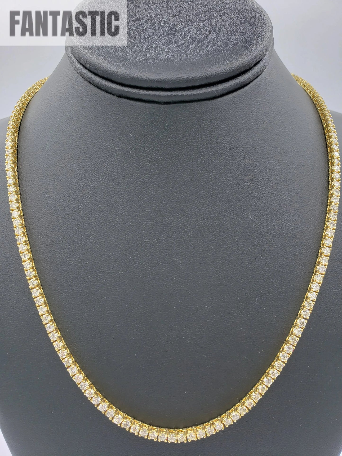 14K Gold- Diamond Tennis Chain 23.5 Grams