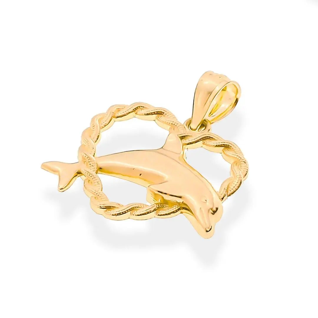 14K Gold Dolphin Pendant |
