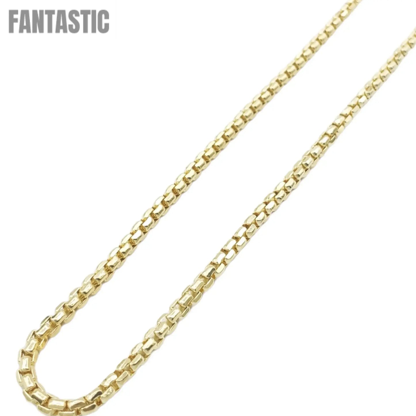 14K Gold- Hollow Box Chain (Yellow Gold)