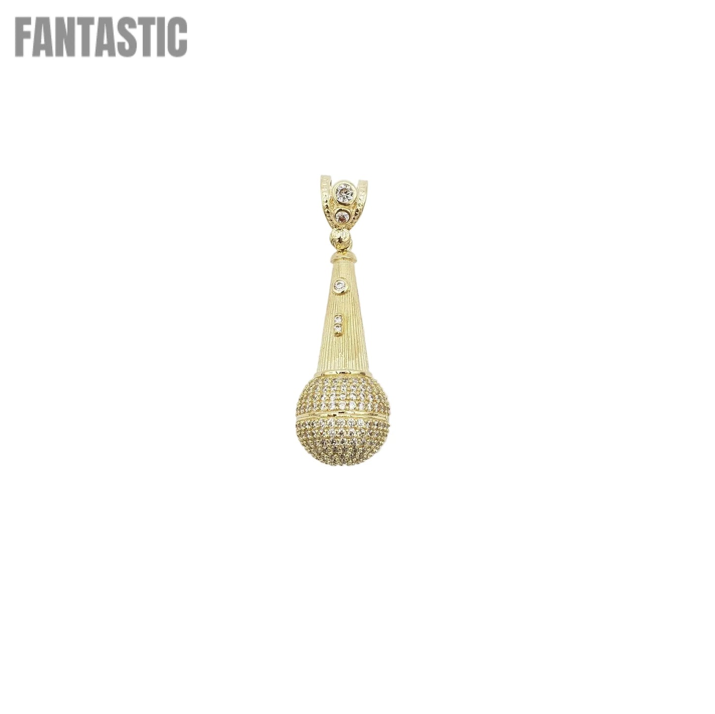 14K Gold- Microphone Pendant