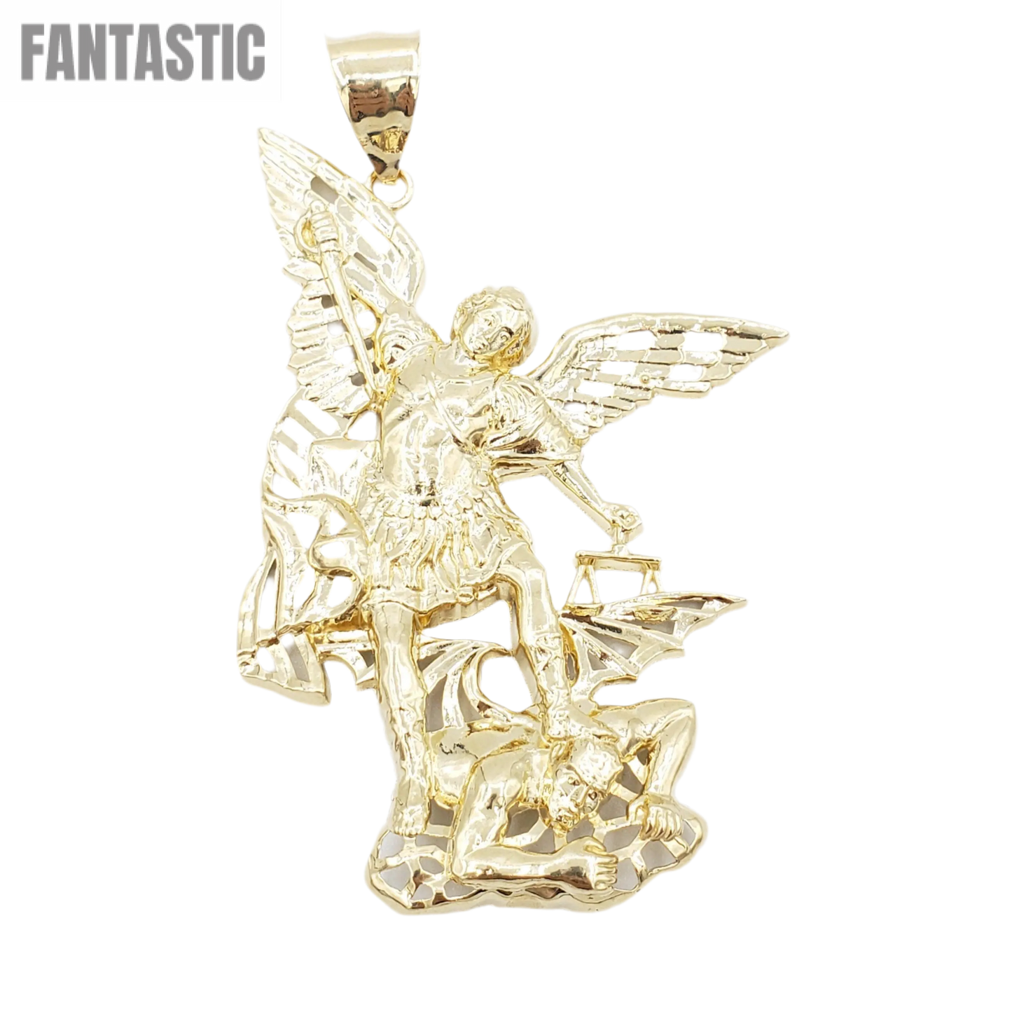 14K Gold- Saint Michael Slaying Demon