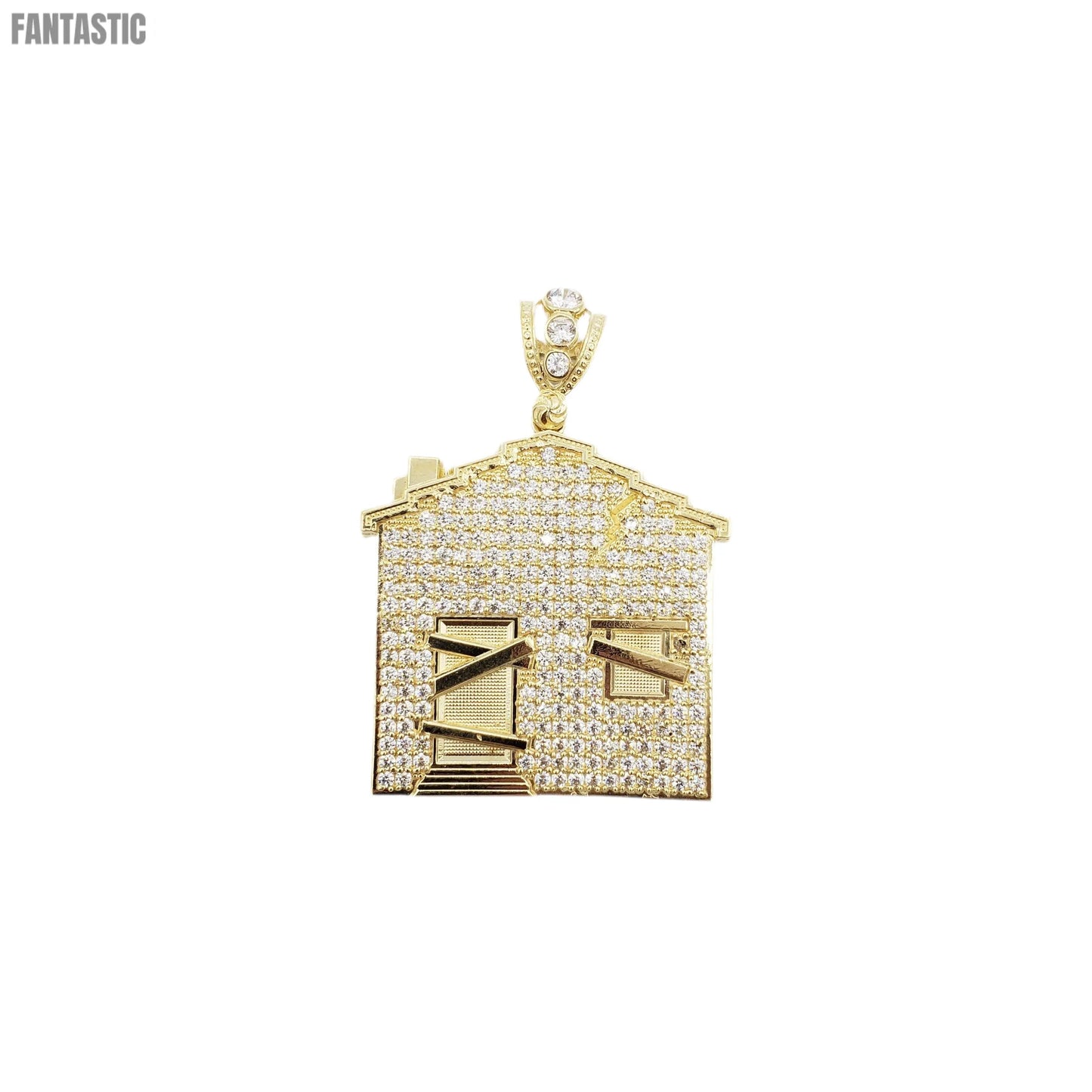 14K Gold- Trap House Pendant