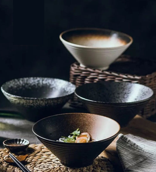 Japanese Ceramic Bowl Household Large Bowl Ramen Bowl Top diameter: 7-9 inches Size: L*H 23.8*9.6cm