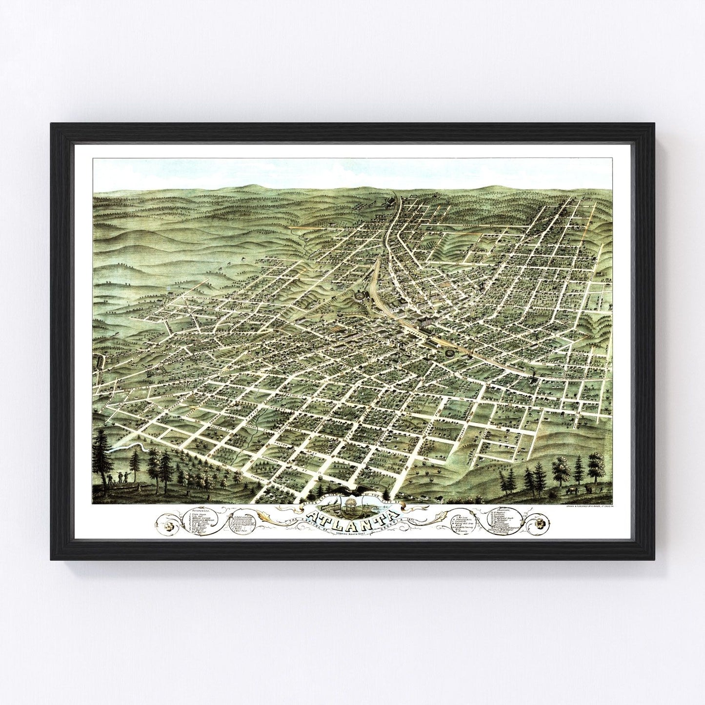 Vintage Map of Atlanta, Georgia 1871