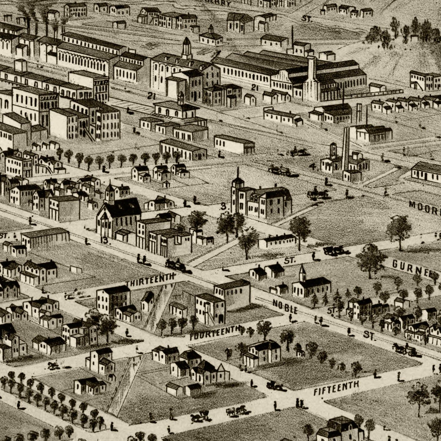 Vintage Map of Anniston, Alabama 1888