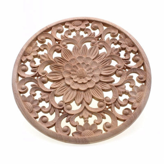 VZLX Rubber and Wood Carved Applique for Furniture