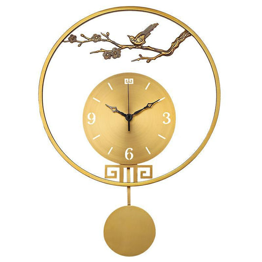 Modern Chinese Wall Clock, 35 x 48 cm Metal