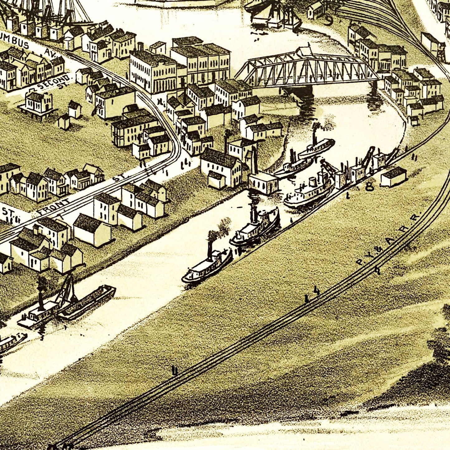 Vintage Map of Ashtabula Harbor, Ohio 1896