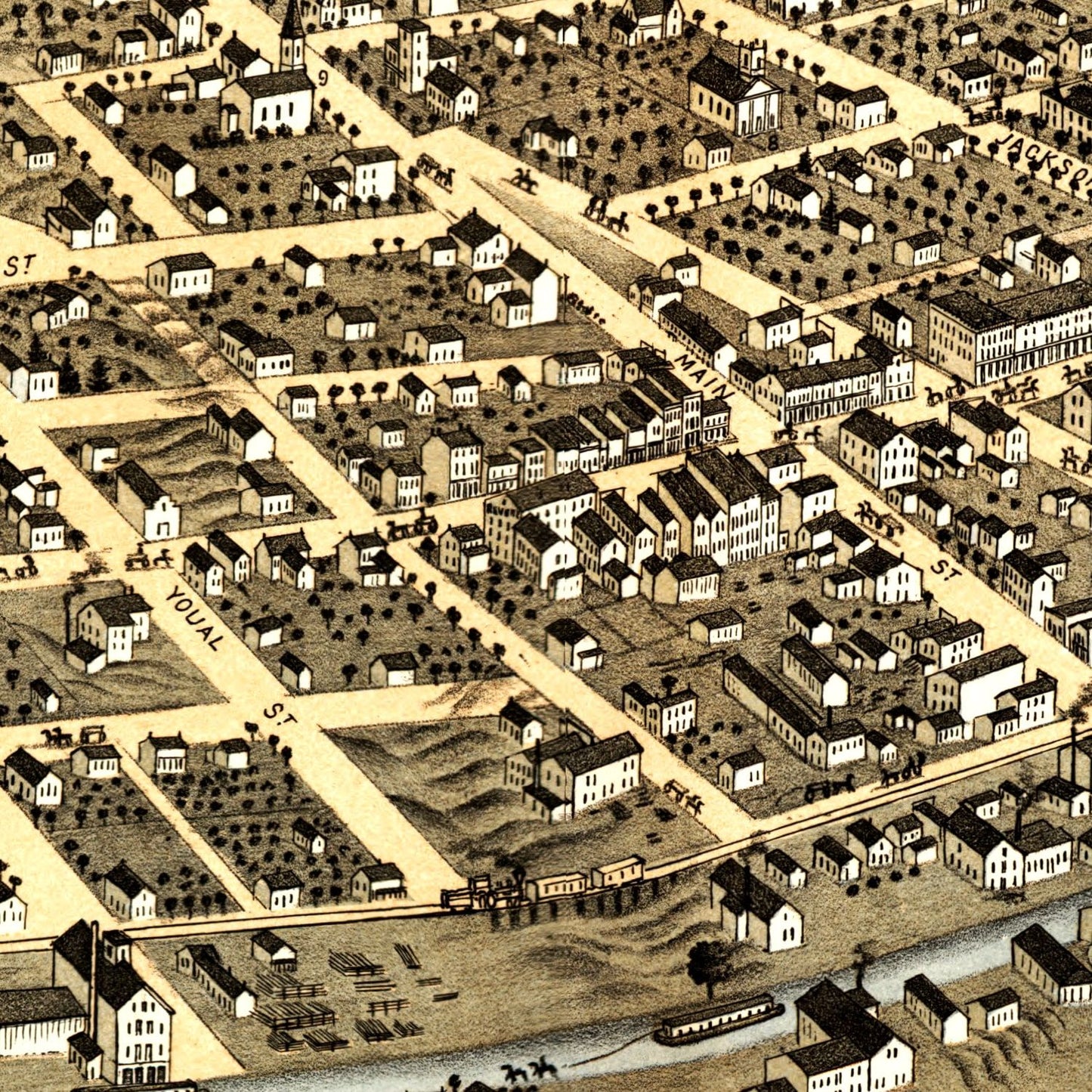 Vintage Map of Attica, Indiana 1869